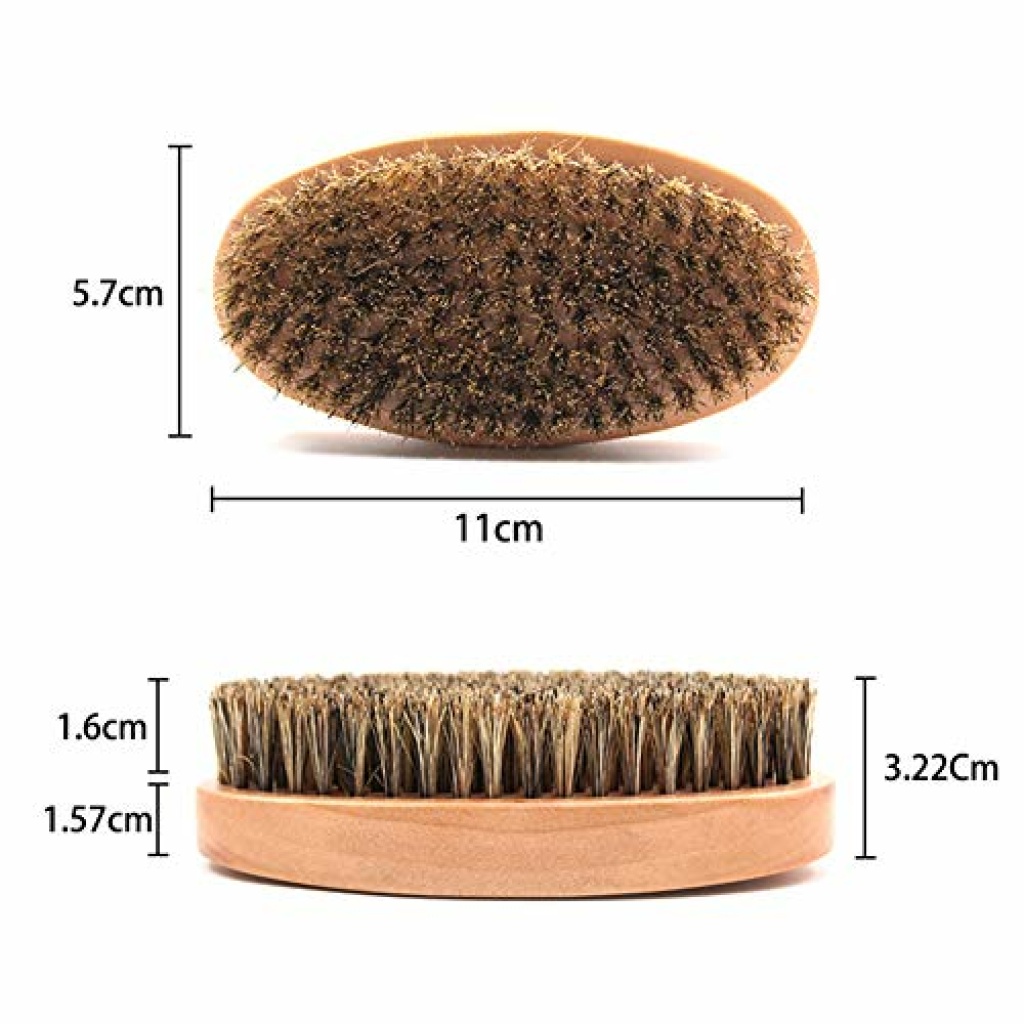 Beard Brush for Men, Pure Boar Bristles Pocket Beard Brush, Handle Made
