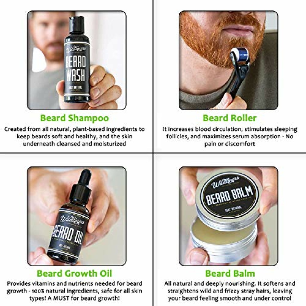 Beard Growth Kit Complete Beard Grooming Kit for Men with Titanium
