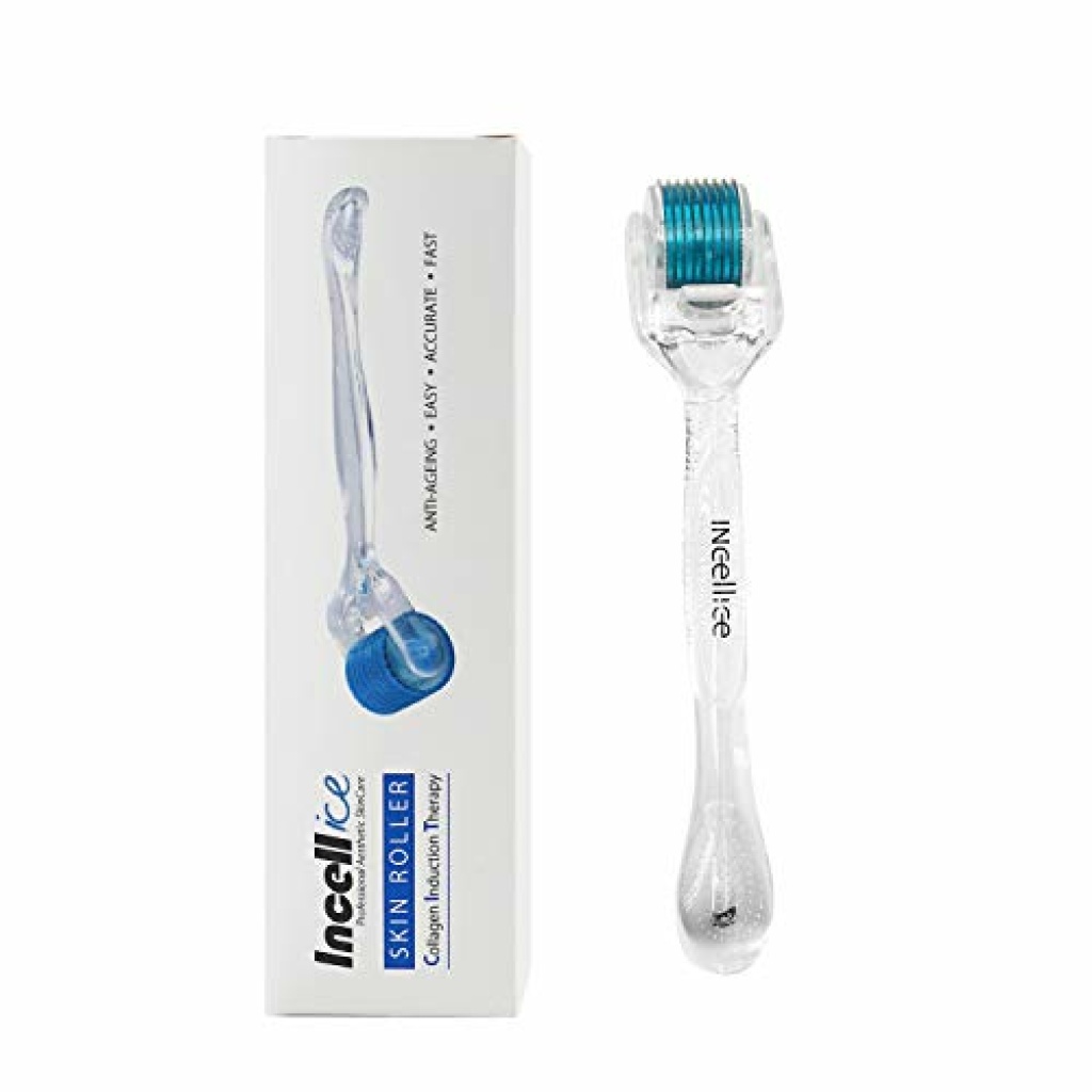 Derma Roller INCELLICE Beard Roller 540 Titanium Needles, 0.5mm