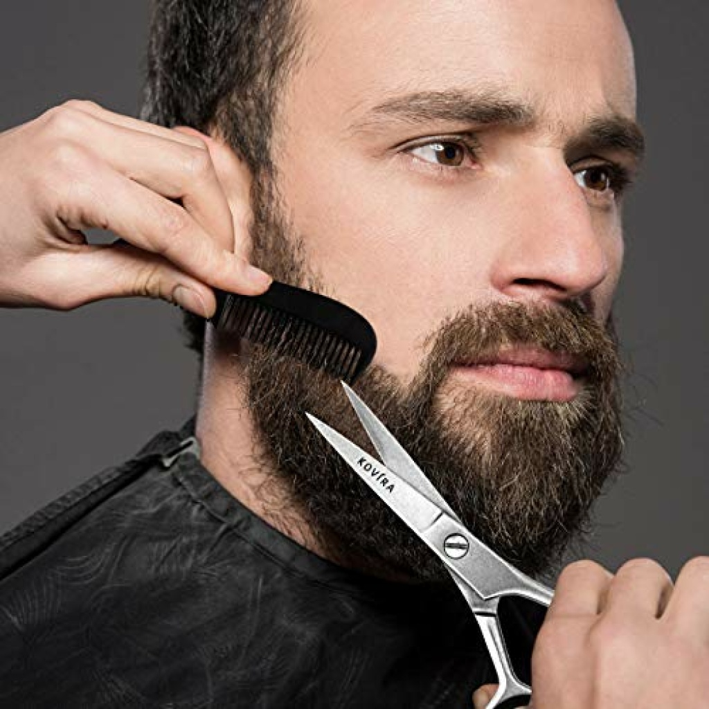 Kovira Beard and Moustache Scissors with Comb for Precise Facial Hair