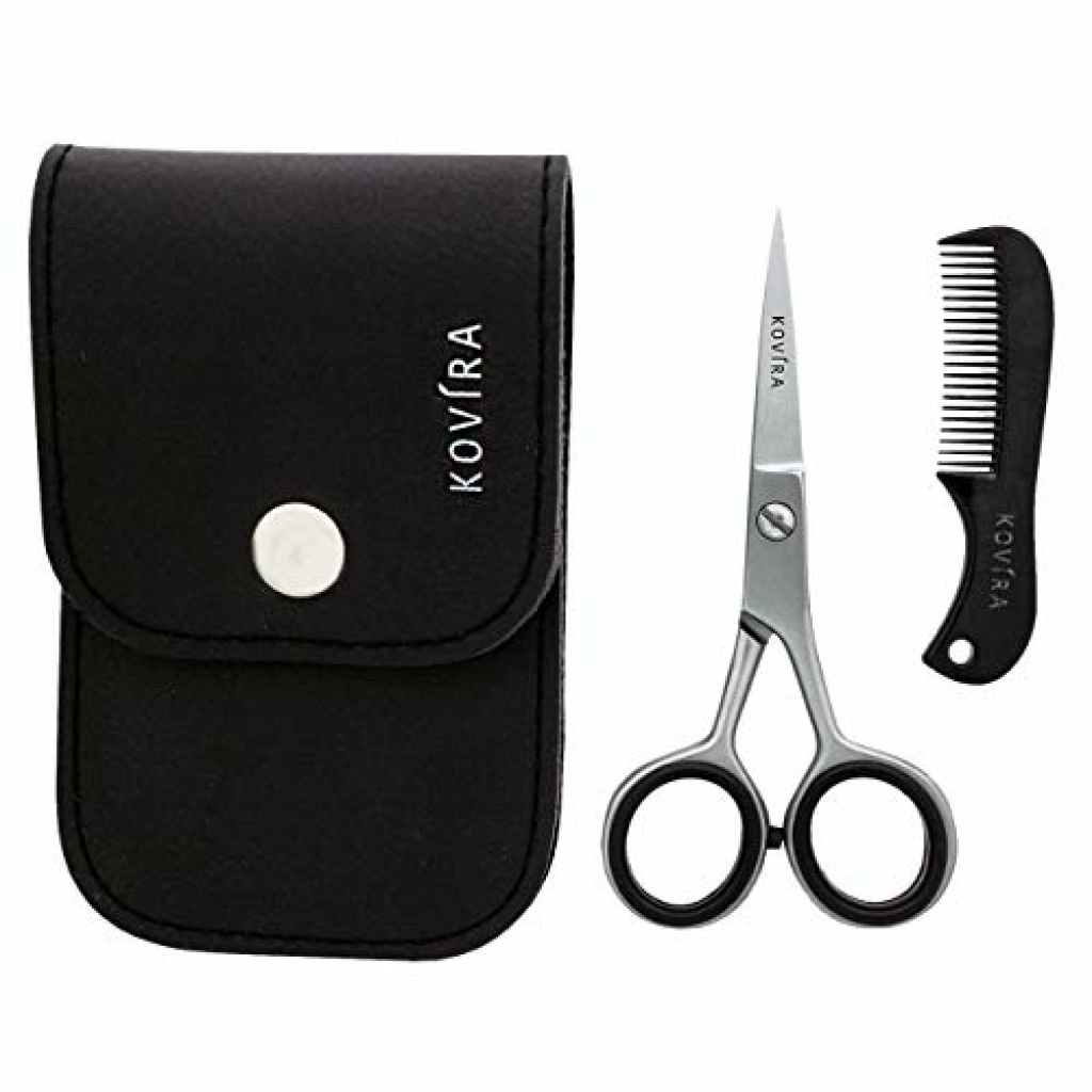 Kovira Beard and Moustache Scissors with Comb for Precise Facial Hair