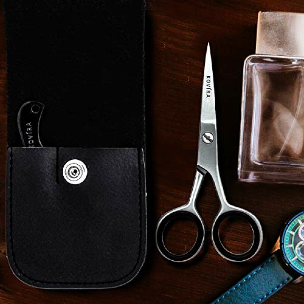 Kovira Beard and Moustache Scissors with Comb for Precise Facial Hair