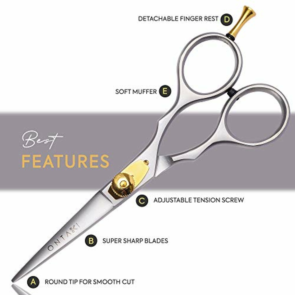 ONTAKI Professional Hair Cutting Scissors Beard Mustache Scissors