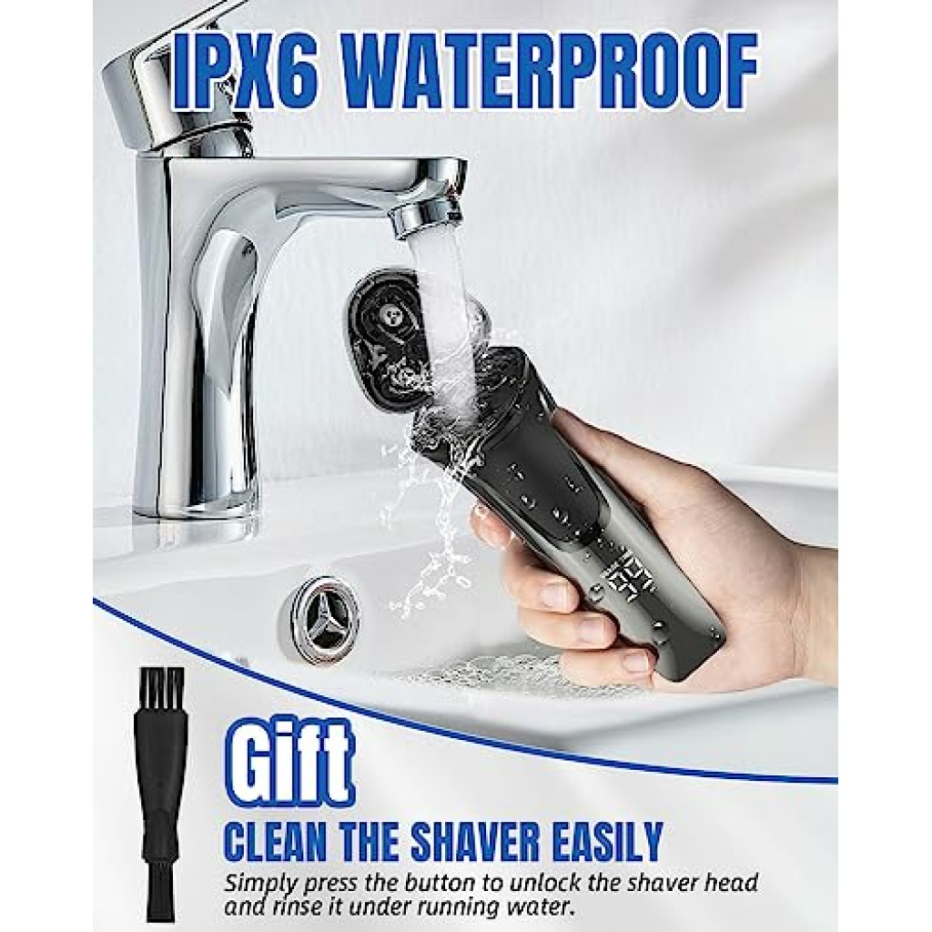 Electric Shavers Men Rechargeable - Wet and Dry Waterproof Rechargeable ...