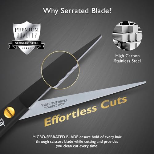 5-Professional-Beard-Scissors-for-men-Mustache-Scissors-with-1-Mustache-Comb-1-Beard-Comb-Soft-Pouch--Prefect-Beard-shears-mustache-kit-for-All-Facial-Hair--moustache-Grooming-kit-for-Men-0-2