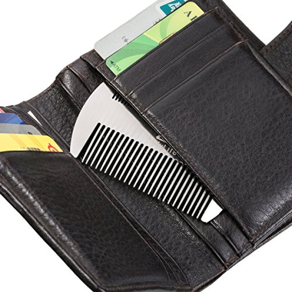 Ian Riddler Combs AhfuLife Metal Hair&Beard Comb - EDC Credit Card Size Comb Perfect for ...