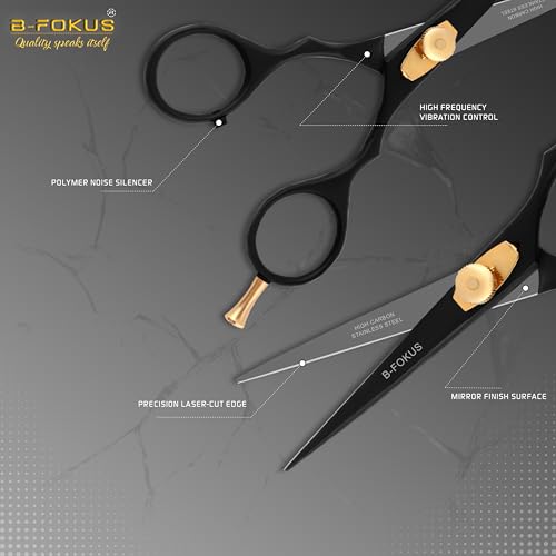 B-FOKUS-Hair-Beard-Trimming-Scissors-Kit--55-High-Carbon-Stainless-Steel-Mustache-Hair-Scissors-for-Men-Women-Kids-Adjustable-Tension-Screw--Come-with-Tweezers-Combs-Travel-Pouch-0-0