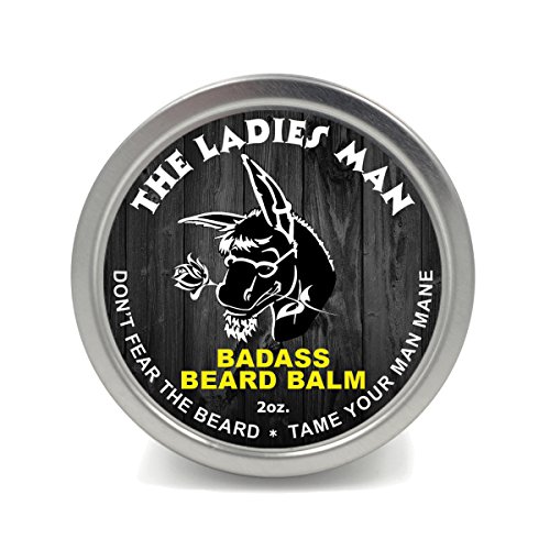 Badass-Beard-Care-Beard-Balm-The-Ladies-Man-Scent-2-Ounce-All-Natural-Ingredients-Soften-Hair-Hydrate-Skin-to-Get-Rid-of-Itch-and-Dandruff-Promote-Healthy-Growth-0