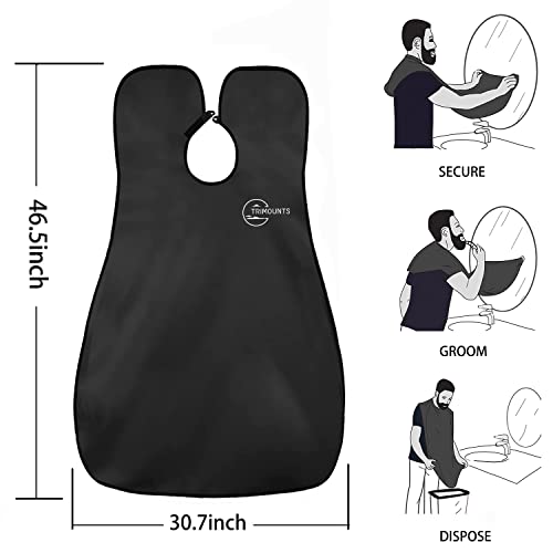 Beard-Bib-Apron-for-MenChristmas-Day-Gift-Beard-Hair-Catcher-for-Sink-Non-Stick-Beard-Cape1-Size-Fits-AllGrooming-Accessorie-Gift-for-Dad-or-HusbandBlack-0-2