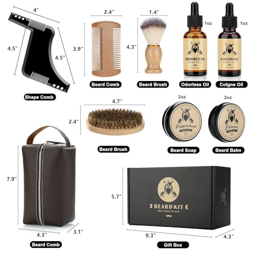 Beard-Care-Kit-Gifts-for-Men-9-Pcs-Beard-Grooming-Kit-Beard-Club-Kit-is-a-Unique-Mens-Gifts-for-Dad-Husband-Boyfriend-Fathers-Day-Anniversary-Birthday-Valentines-Day-Wedding-Gift-Ideas-for-Him-0-0
