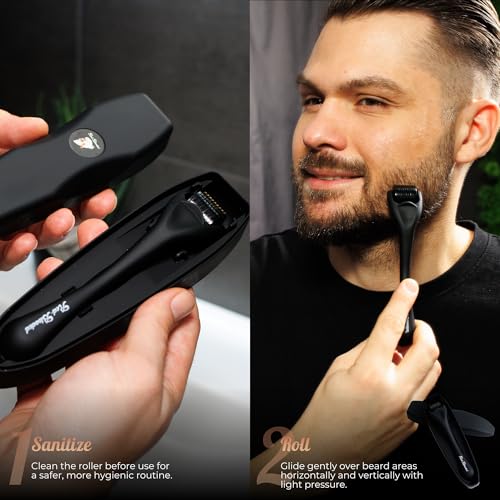 Beard-Derma-Roller-Scalp-Hair-Care--Microneedle-dermaroller-for-Beard-Facial-Hair-Rodillo-para-Minoxidil-Supports-Thicker-Looking-Beard-Patchy-Beard-Filler-for-Men-0-1