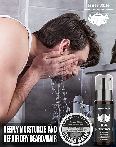 Beard-Kit-for-Men-Grooming-Care-with-2-Pack-Beard-Oils-and-Balm-Wash-Conditioner-for-After-Shave-Lotions-Sandalwood-Brush-and-Comb-Sets-with-Scissors-Valentines-Fathers-Gifts-for-DadMenHim-0-3