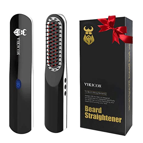 Beard-Straightener-Beard-Straightening-Comb-with-CordlessMini-SizedAuto-Shut-Off-for-Traveling-Home-Dating-Great-Gift-for-Dad-Fathers-Day-Gift-0