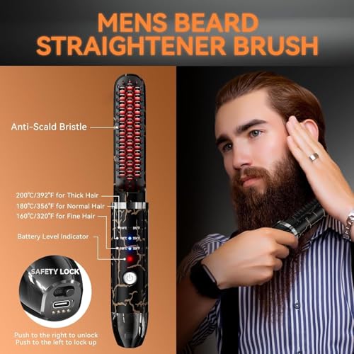 Beard-Straightener-for-Men-Cordless-Heated-Beard-Brush-Portable-Beard-Hot-Combs-Ionic-Mini-Hair-Straightener-with-3-Temp-Settings-Coarse-Curly-Hair-Brush-Grooming-Kit-for-Men-0-1