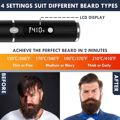 Beard-Straightener-for-Men-Cordless-Heated-Beard-Straightening-Comb-with-LCD-Beard-and-Hair-Straightener-Brush-Hot-Comb-Anti-Scald-Automatic-Shut-Off-Portable-for-Travel-0-1