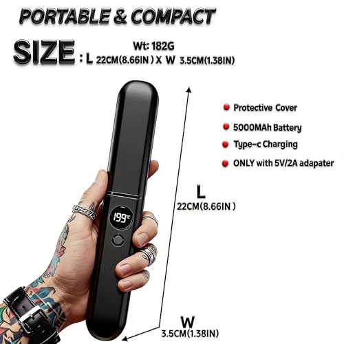 Beard-Straightener-for-Men-Heated-Beard-Brush-Cordless-Beard-Hot-Comb-for-Medium-to-Long-Beards-with-Travel-Case-Rechargeable-3-Temp-Settings-Ionic-Technology-Grooming-Gift-for-MenBlack-0-2