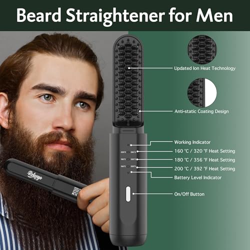 Beard-Straightener-for-Men-Portable-Cordless-Heated-Hair-Beard-Straightening-Brush-with-Anti-Scald-Ionic-Technology-3-Temperature-Setting-Comb-for-Home-Travel-0-2