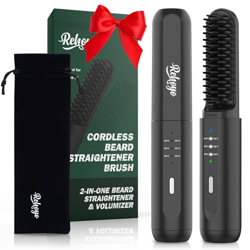 Beard-Straightener-for-Men-Portable-Cordless-Heated-Hair-Beard-Straightening-Brush-with-Anti-Scald-Ionic-Technology-3-Temperature-Setting-Comb-for-Home-Travel-0