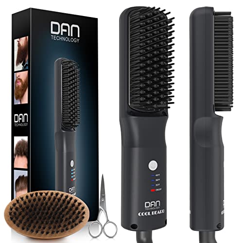 Beard-Straightener-for-Men-Tourmaline-Ceramic-Heated-Beard-Brush-with-Anti-Scald-Feature-for-Medium-to-Long-Beards-3-Temperature-Settings-Beard-Grooming-Gift-Kit-for-Men-0