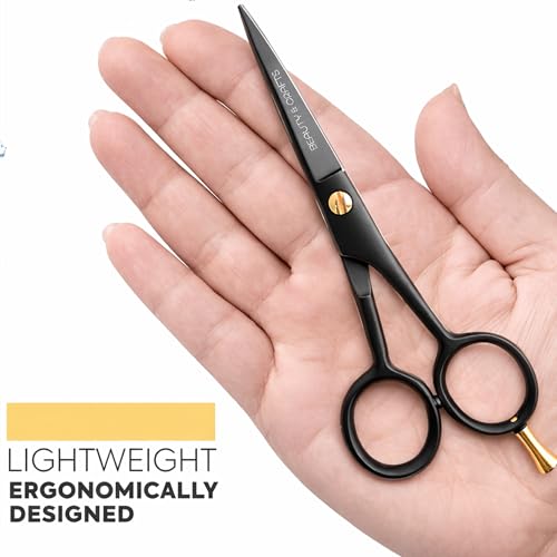 Beauty-Crafts-5-Professional-Beard-Mustache-Scissors-for-Men-German-Stainless-Steel-Beard-Trimming-Shears-with-2-Mustache-Combs-Premium-Pouch-for-All-Facial-Hair-Black-0-3