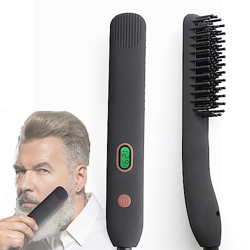 BenRich-Beard-Straightener-for-Men-Professional-Heated-Straightening-Comb-with-Ceramic-Ionic-Technology-Anti-Scald-5-Temp-Settings-LCD-Display-Gifts-for-Fathers-Day-Anniversary-Birthday-0
