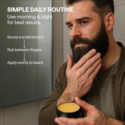 Biotin-Beard-Balm-for-Men-Care--Moustache-Beard-Hair-Growth-Shaper-Straightener-Filler-Softener-Wax-Butter-Treatment--For-Growth-Grooming-Shaping--2-Oz-0-0