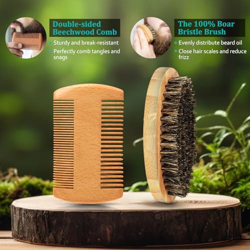 Birthday-Gifts-for-Men-Beard-Kit-wBeard-Oil-Balm-Beard-Brush-Comb-Beard-WashShampoo-for-Mens-Self-care-Anniversary-Birthday-Gifts-for-Him-Husband-Boyfriend-Dad-Son-Friend-Brother-0-2