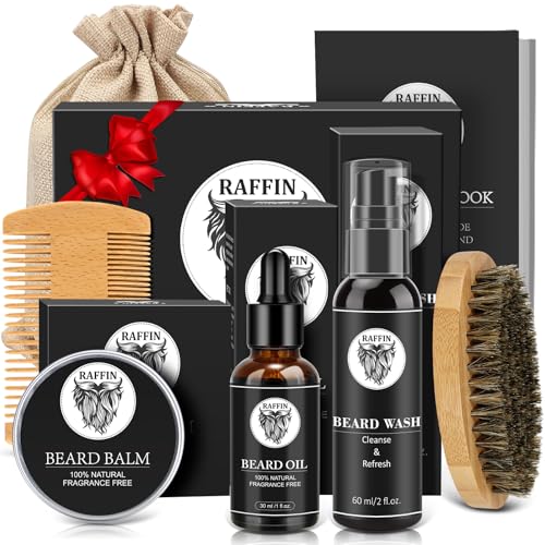 Birthday-Gifts-for-Men-Beard-Kit-wBeard-Oil-Balm-Beard-Brush-Comb-Beard-WashShampoo-for-Mens-Self-care-Anniversary-Birthday-Gifts-for-Him-Husband-Boyfriend-Dad-Son-Friend-Brother-0