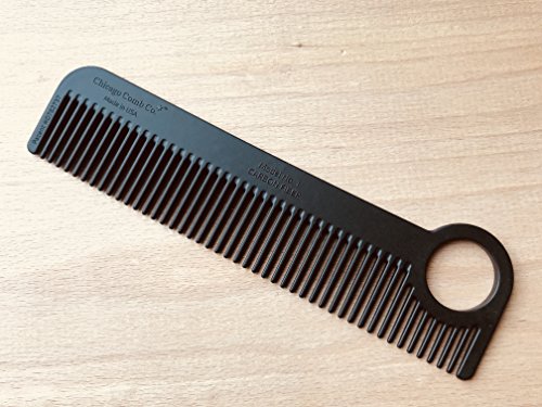 Chicago-Comb-Model-1-Carbon-Fiber-Made-in-USA-smooth-strong-and-light-anti-static-heat-resistant-55-inches-14-cm-long-ultimate-daily-use-pocket-and-travel-comb-0-0