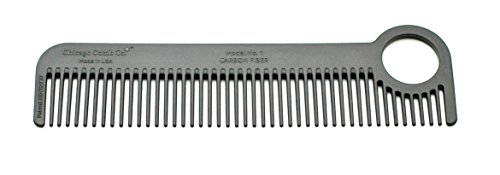 Chicago-Comb-Model-1-Carbon-Fiber-Made-in-USA-smooth-strong-and-light-anti-static-heat-resistant-55-inches-14-cm-long-ultimate-daily-use-pocket-and-travel-comb-0