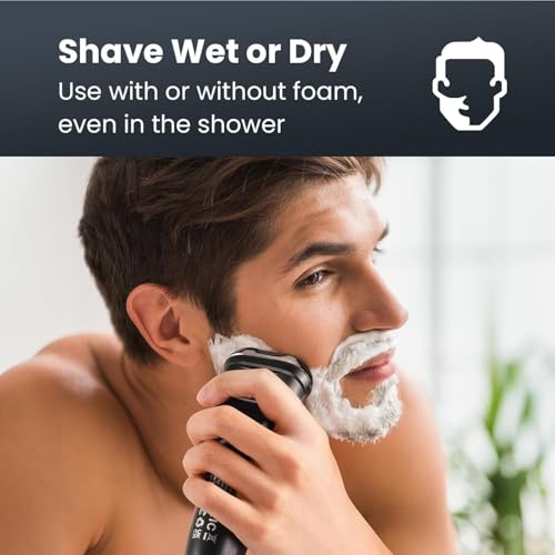 Electric-Razor-for-Men-Cordless-WetDry-Rotary-Shaver-Waterproof-USB-Fast-Charging-Sensitive-Skin-Care-Pop-up-Trimmer-Precision-Blades-Upgraded-Silver-Black-0-3