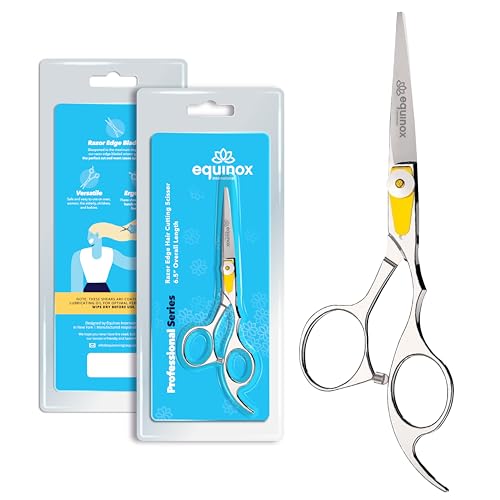 Equinox-Professional-Razor-Edge-Series-Barber-Hair-Cutting-Scissors-Japanese-Stainless-Steel-Salon-Scissors-65-Overall-Length-Fine-Adjustment-Tension-Screw-Premium-Shears-for-Hair-Cutting-0
