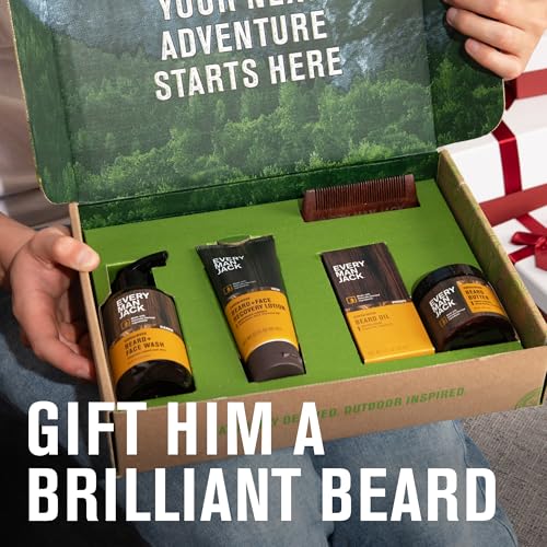 Every-Man-Jack-Beard-Essentials-Gift-Set-for-Men--Complete-Routine-with-5-Full-Size-Essentials--Sandalwood-Scent-Beard-Face-Wash-Lotion-Oil-Butter-Comb-0-0