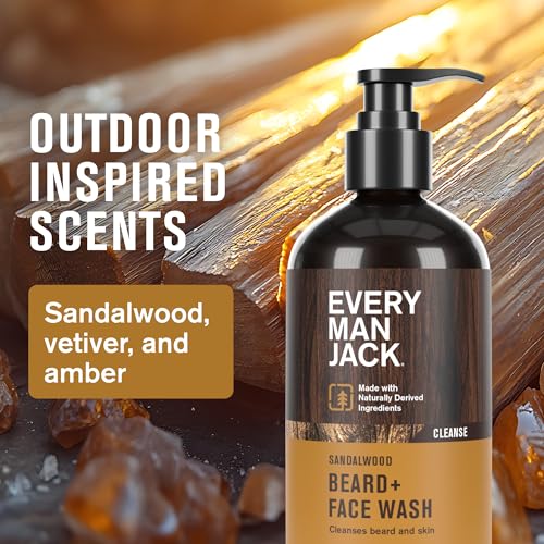 Every-Man-Jack-Beard-Essentials-Gift-Set-for-Men--Complete-Routine-with-5-Full-Size-Essentials--Sandalwood-Scent-Beard-Face-Wash-Lotion-Oil-Butter-Comb-0-2