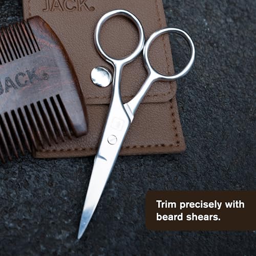 Every-Man-Jack-Beard-Grooming-Tool-Gift-Set-for-Men--Includes-Dual-Tooth-Comb-Beard-Brush-Stainless-Steel-Shears-Mini-Comb--Travel-Friendly-Perfect-for-Daily-Maintenance-0-0