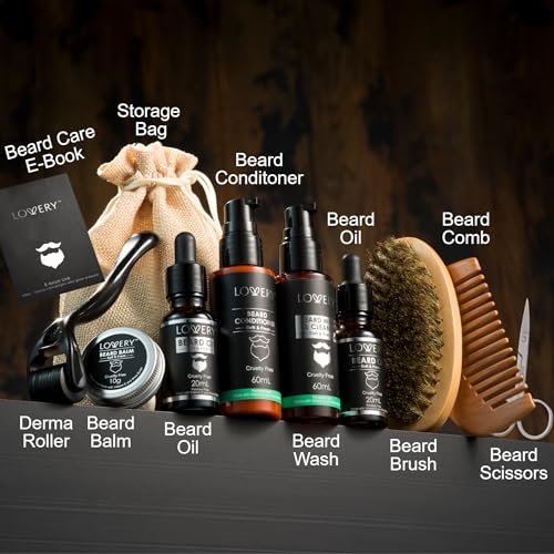 Gifts-for-Men-Beard-Grooming-Kit-Holiday-Gift-Beard-Kit-Set-with-Beard-Oil-Balm-Wash-Brush-Comb-More-Mens-Gifts-for-Him-Dad-Birthday-Boyfriend-Husband-Man-0-2