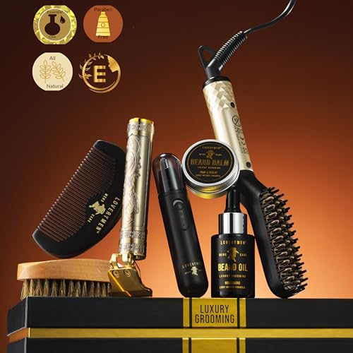 Gifts-for-Men-Who-Have-Everything-Birthday-Gifts-for-Him-Grooming-Beard-Kit-Beard-Trimmer-Nose-Hair-Trimmer-Hair-Straightener-Brush-Oil-Balm-More-15pc-Men-Care-Kit-Dad-Gifts-0-1