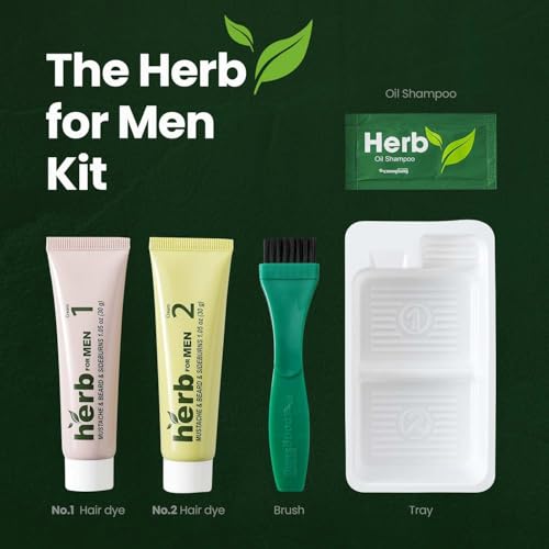Herb-For-Men-Mustache-Beard-Dye-Nature-Black-1-Pack-PPD-Free-Ammonia-Free-Vegan-with-Natural-Ingredients-Odorless-Gentle-for-Sensitive-Skin-No-Skin-Irritation-0-0