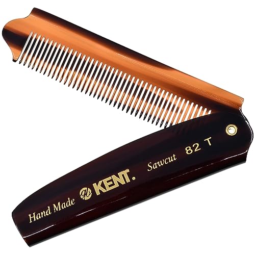 Kent-82T-Handmade-Folding-Pocket-Comb-for-Men-Fine-Tooth-Hair-Comb-Straightener-for-Everyday-Grooming-Styling-Hair-Beard-or-Mustache-Use-Dry-or-with-Balms-Saw-Cut-Hand-Polished-Made-in-England-0
