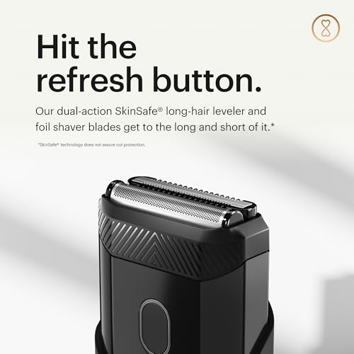 MANSCAPED-The-Handyman-Compact-Face-Shaver--Portable-Mens-Travel-Facial-Hair-Groomer-USB-C-Rechargeable-Razor-Electric-Foil-Face-Shaver-Waterproof-Cordless-Dual-Action-SkinSafe-Foil-Blades-0-2