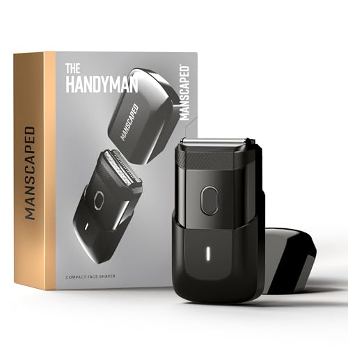 MANSCAPED-The-Handyman-Compact-Face-Shaver--Portable-Mens-Travel-Facial-Hair-Groomer-USB-C-Rechargeable-Razor-Electric-Foil-Face-Shaver-Waterproof-Cordless-Dual-Action-SkinSafe-Foil-Blades-0