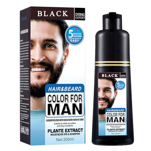 Mens-Mustache-Beard-Dye-for-Gray-Hair-Coverage-Natural-Black-Color-in-5-Minutes-Easy-Application-Shampoo-for-Facial-Hair-200ml-0