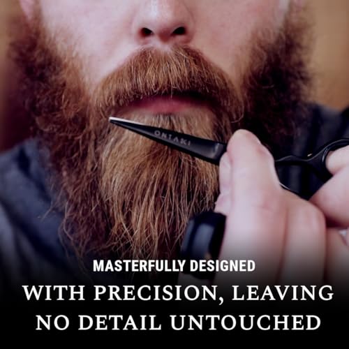 Ontaki-Mustache-Scissors-5-Inch-Black-Bevel-Edge-Precision-Beard-Trimming-Scissors-Complete-Kit-with-Mustache-Comb-Beard-Comb-0-3