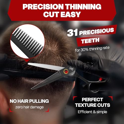 Professional-Barber-Hair-Scissors-Thinning-Shears-Kit-68-HIGH-END-Extremely-Sharp-Haircut-Scissors-Hairdressing-Texturizing-Hair-Cutting-Shears-Set-440C-Stainless-Steel-for-Salon-Home-Stylists-0-0