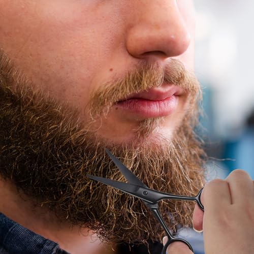 Professional-Mustache-and-Beard-Scissors-Black-Small-Sharp-Mustache-Scissors-Stainless-Steel-Hair-Trimming-Scissors-for-Men-Women-Personal-Care-Grooming-Trimming-Eyebrow-Facial-Hair-Mustache-0-0