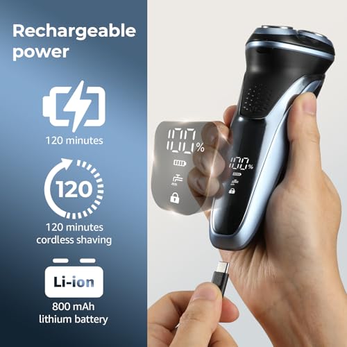 Rechargeable-Electric-Razor-for-Men-IPX7-Waterproof-5D-Floating-Head-Shaver-90-Min-Runtime-USB-C-Fast-Charge-Hypoallergenic-Blades-Travel-Lock-0-2