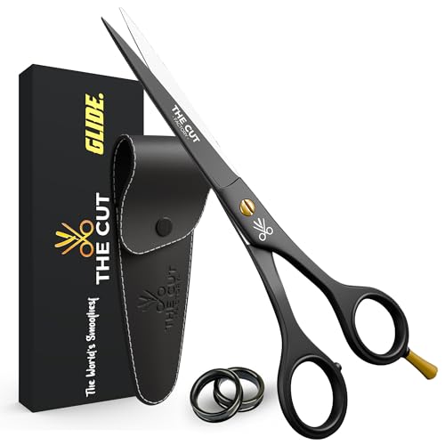 The-Cut-Factory-65-Matte-Black-Luxury-Hair-Scissors--Ultra-Sharp-High-Carbon-Steel-Barber-Shears-for-Men-Women-Kids--Gift-Boxed-with-Leather-Pouch--Precision-Cutting-for-Salon-Home-0