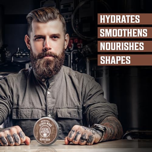 Viking-Revolution-Sandalwood-Beard-Balm-Beard-Butter-with-Argan-Oil-Beard-Softener-for-Men-with-Jojoba-Oil-Beard-Moisturizer-for-Men-with-Beeswax-Beard-Wax-for-Men-2oz-1-Pack-0-0