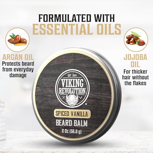 Viking-Revolution-Spiced-Vanilla-Beard-Balm-Beard-Butter-with-Argan-Oil-Beard-Softener-for-Men-with-Jojoba-Oil-Beard-Moisturizer-for-Men-with-Beeswax-Beard-Wax-for-Men-2oz-1-Pack-0-2